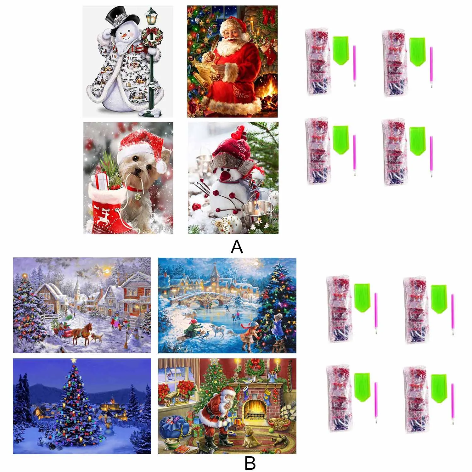 4 Set 5D DIY Assorted Styles Rhinestone Diamond Painting Full Embroidery Cross Stitch Picture for Christmas Wall Decor Gifts
4 Set 5D DIY Assorted Styles Rhinestone Diamond Painting Full Embroidery Cross Stitch Picture for Christmas Wall Decor Gifts