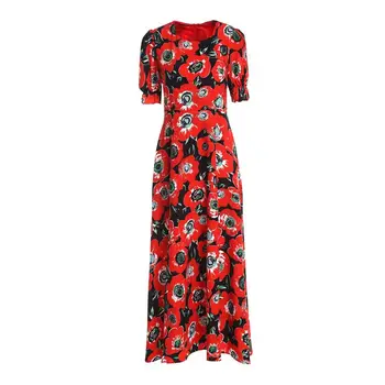 Women Maxi Dress 2019 High Quality Spring Summer Designer Runway O-Neck Short Sleeve Floral Printed Long Dresses NP0074
Women Maxi Dress 2019 High Quality Spring Summer Designer Runway O-Neck Short Sleeve Floral Printed Long Dresses NP0074