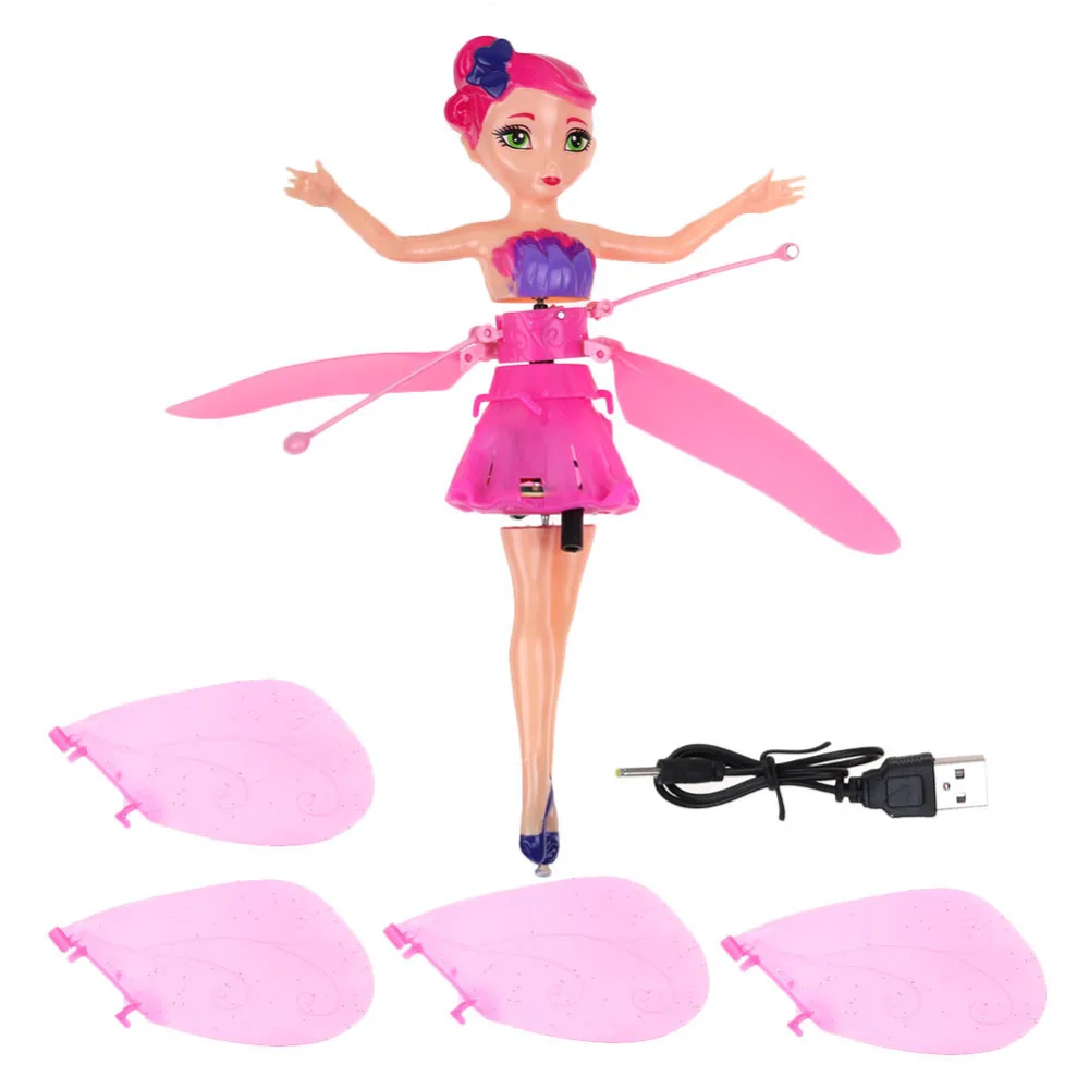Sanheshun Cute Flying Fairy Infrared Induction Control Flying Dolls For Girls Flying Electric Toys Xmas Gift