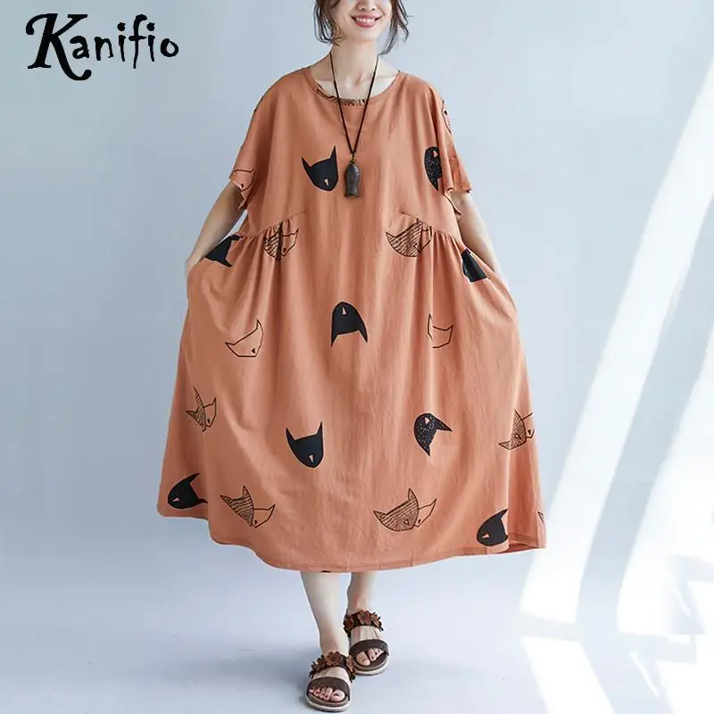Kanifio Plus Big Size Women Fashion Print Loose Dress Ladies Summer New Casual Dresses Long Top Tees Tunics Vestidios Femininos
Kanifio Plus Big Size Women Fashion Print Loose Dress Ladies Summer New Casual Dresses Long Top Tees Tunics Vestidios Femininos