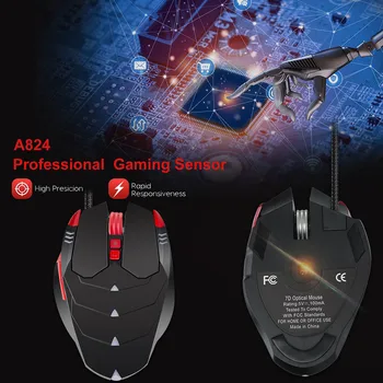 Professional Wired Gaming Mouse 6 Color 4800DPI LED Optical USB Computer Mouse Gamer 7Buttons Game Mouse Silent Mause ForPC5.16
Professional Wired Gaming Mouse 6 Color 4800DPI LED Optical USB Computer Mouse Gamer 7Buttons Game Mouse Silent Mause ForPC5.16