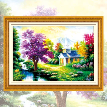 Ribbon Embroidery Landscape Painting Forest House Cross Stitch Kit Handmade Wall Art Needlework Living Room Decor C-0015
Ribbon Embroidery Landscape Painting Forest House Cross Stitch Kit Handmade Wall Art Needlework Living Room Decor C-0015