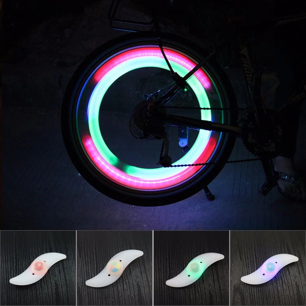 Flash Deal Waterproof bicycle spoke light 3 lighting mode LED bike wheel light easy to install bicycle safety warning light With Battery 3