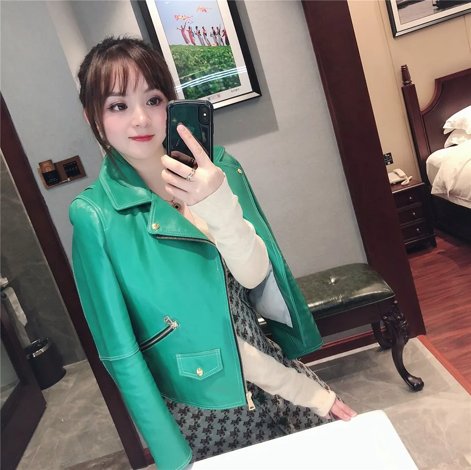 women fashion sheep leather genuine leather jacket (14)