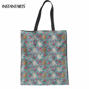 INSTANTARTS Casual Women Cotton Shopping Bags Funny Exotic Short Hair Flower Print Female Large Shopper Bag Reusable Market Bags
INSTANTARTS Casual Women Cotton Shopping Bags Funny Exotic Short Hair Flower Print Female Large Shopper Bag Reusable Market Bags