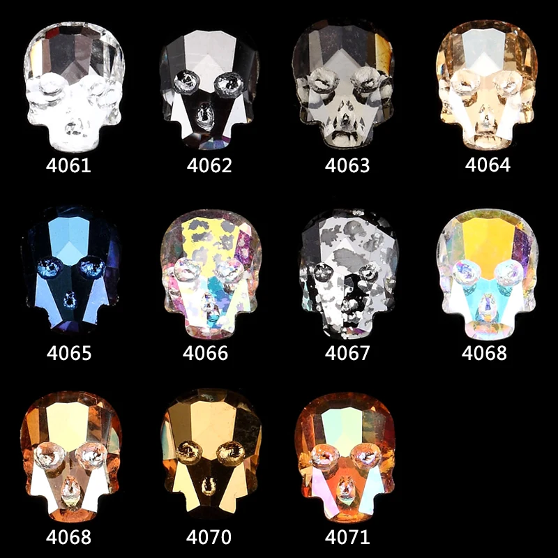 100Pcs FlatBack Skull ABCrystal Nail Rhinestones 3D DIY Symphony Charm Stones Jewelry Glitter Halloween Design Deco Nail Art
100Pcs FlatBack Skull ABCrystal Nail Rhinestones 3D DIY Symphony Charm Stones Jewelry Glitter Halloween Design Deco Nail Art
