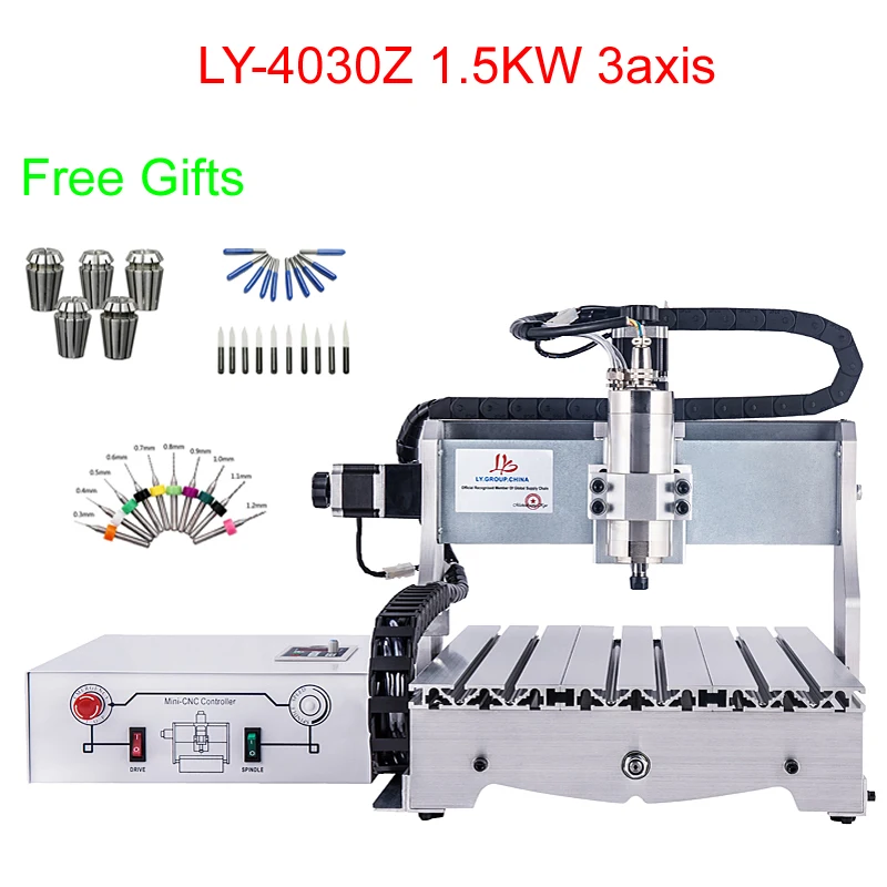 1.5KW Mini CNC Lathe Router Engraver machine LY-4030Z 3axis CNC Milling Machine free tax to RU
1.5KW Mini CNC Lathe Router Engraver machine LY-4030Z 3axis CNC Milling Machine free tax to RU