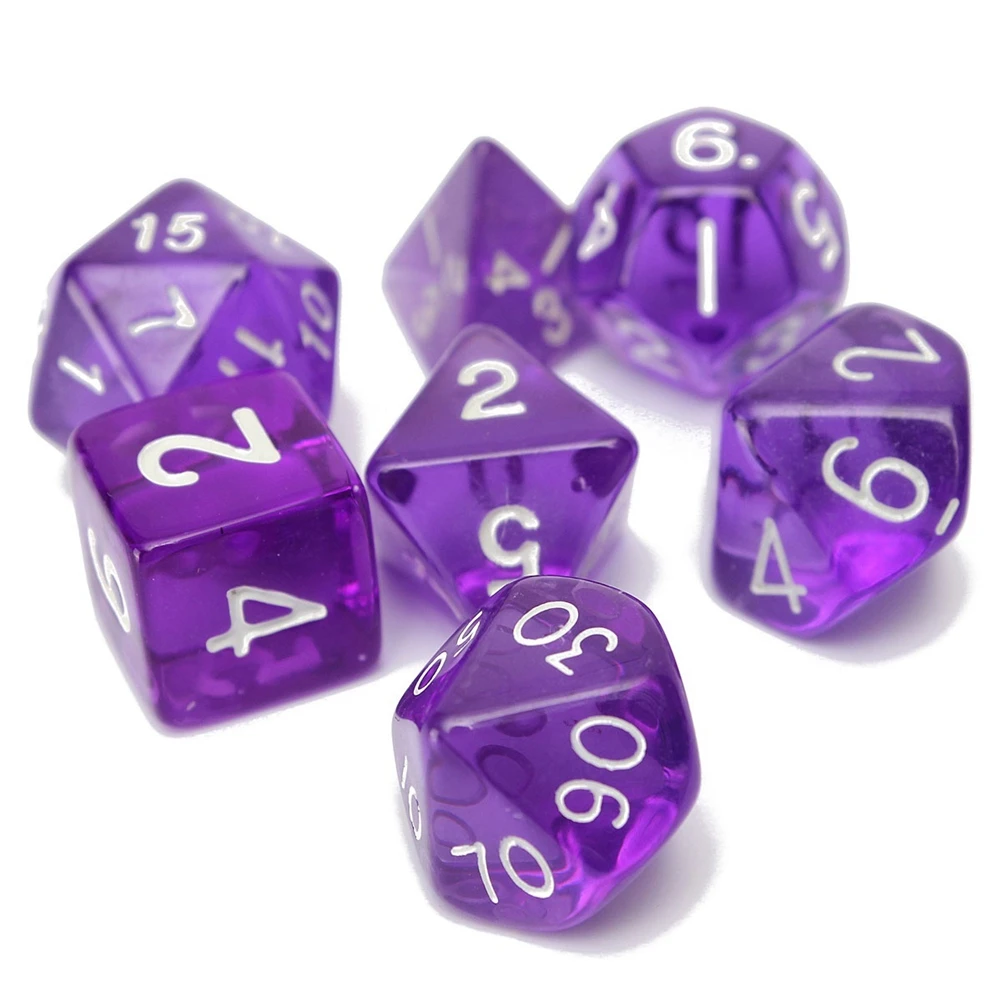 One set of Dice Clear Sided Die D4 D6 D8 D10 D12 D20 MTG Magic the Gathering Dice Game 
One set of Dice Clear Sided Die D4 D6 D8 D10 D12 D20 MTG Magic the Gathering Dice Game