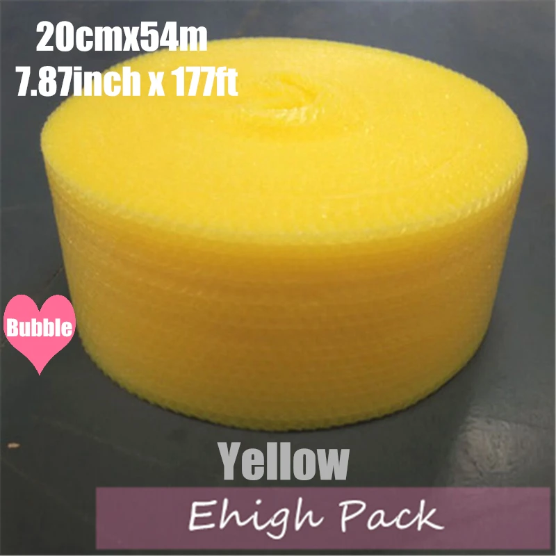 Image 0.2*54m yellow Heart shape Air Bubble Roll Party Favors And Gifts Packing Foam Roll Wedding Decoration Emballage Bulle Warp