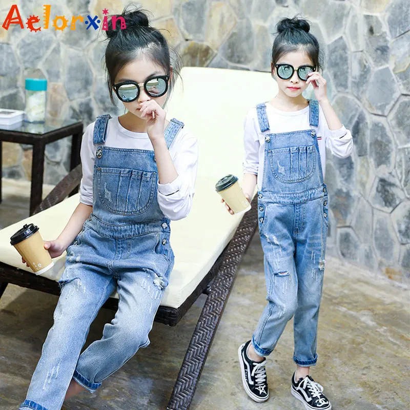 Girls Overalls For Kids Jumpsuit Clothes Casual Denim Short Pants Summer Baby Denim Bib Pants/Jeans Vestidos 4 5 7 9 11 13 14Y