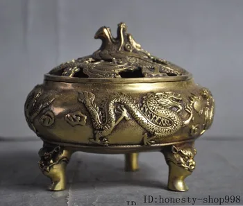 Crafts statue Marked Chinese Brass Copper dragon paly beads lucky Statue incense burner Censer halloween
Crafts statue Marked Chinese Brass Copper dragon paly beads lucky Statue incense burner Censer halloween