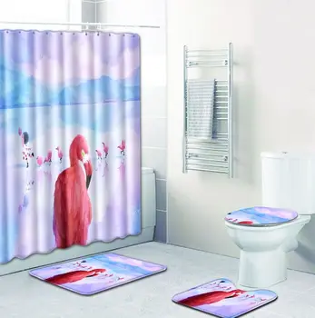 Muzzi Waterproof Shower Curtain Fabric Polyester Creative Bath Curtains Printed flamingo Curtains For Bathroom 180*180CM+carpet
Muzzi Waterproof Shower Curtain Fabric Polyester Creative Bath Curtains Printed flamingo Curtains For Bathroom 180*180CM+carpet