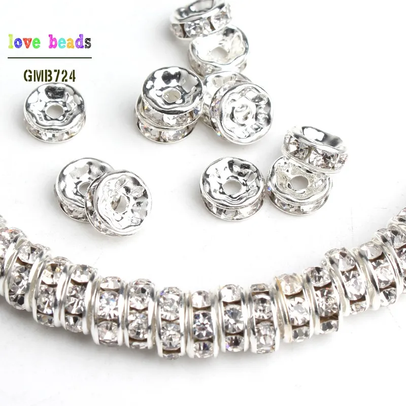 4/6/8mm Metal White Crystal Rhinestone Rondelle Spacer Loose Beads DIY Jewelry Making Accessories 100/200/300pcs/lot
4/6/8mm Metal White Crystal Rhinestone Rondelle Spacer Loose Beads DIY Jewelry Making Accessories 100/200/300pcs/lot