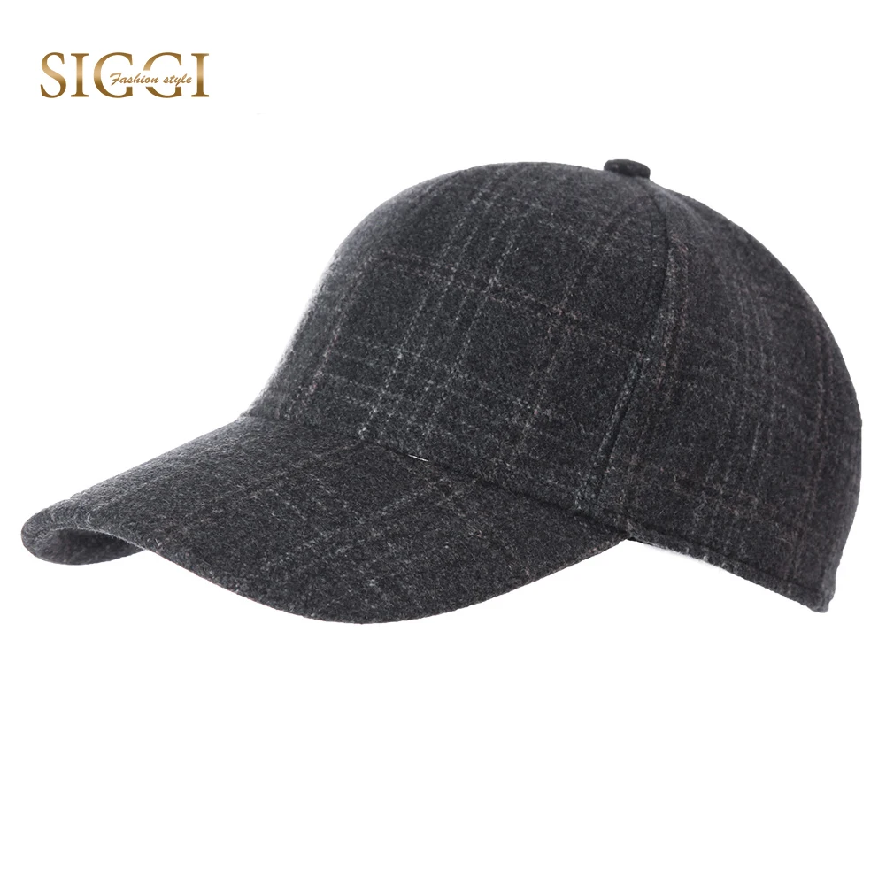 Genuine Major Tweed Wool Baseball Cap Suede Leather Peaked Hat Adujstable