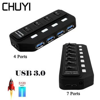 USB 3.0 Hub 7/4 Ports Super Speed Multi USB Splitter With LED Light On/Off Switch Adapter For PC Vista 8 10 Linux Macbook Mac
USB 3.0 Hub 7/4 Ports Super Speed Multi USB Splitter With LED Light On/Off Switch Adapter For PC Vista 8 10 Linux Macbook Mac