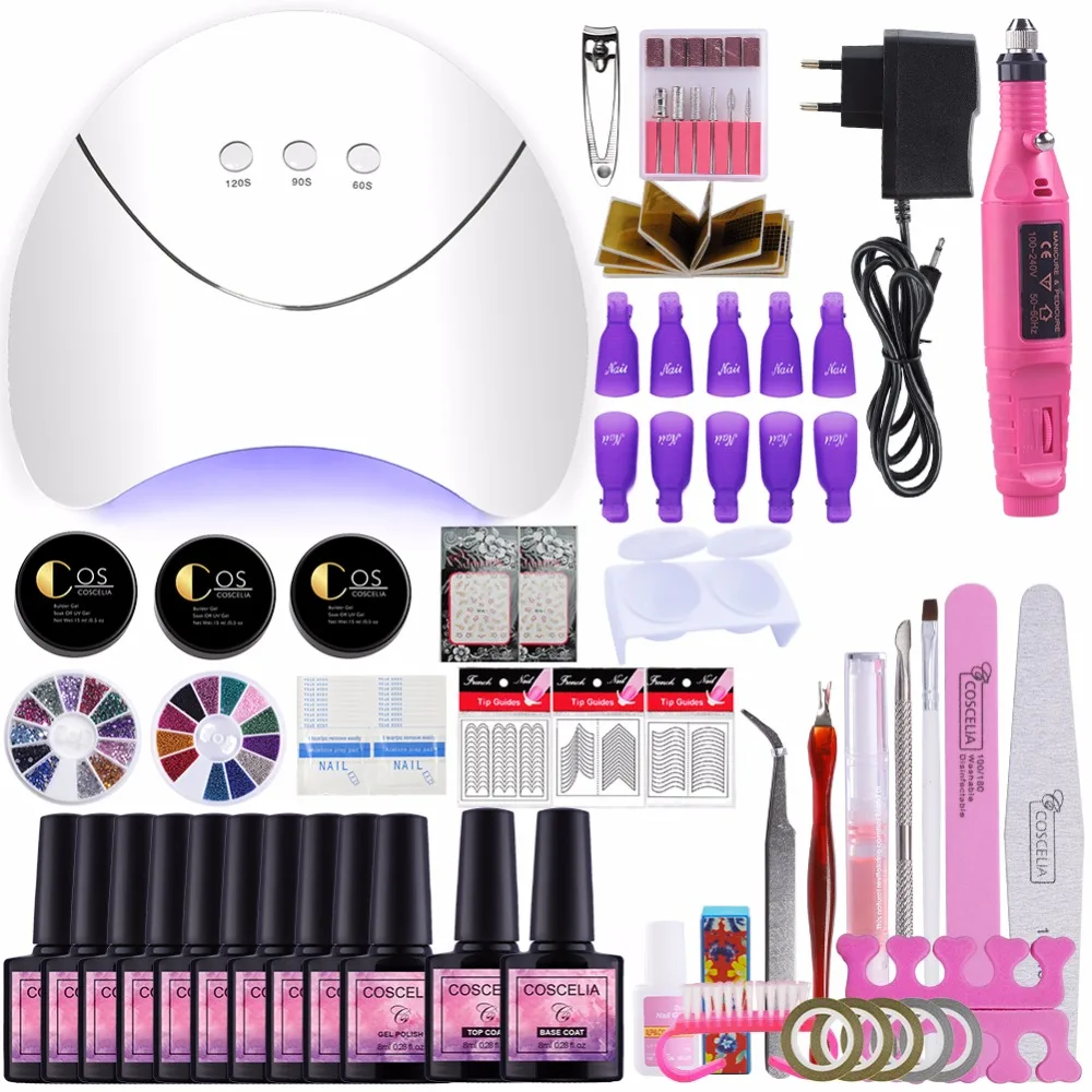 Manicure Set 24W/36W/54W UV LED Nail Lamp Dryer Electric Drill Machine Set For Manicure 10pcs Nail Gel Polish Kit Nail Art Tools
Manicure Set 24W/36W/54W UV LED Nail Lamp Dryer Electric Drill Machine Set For Manicure 10pcs Nail Gel Polish Kit Nail Art Tools
