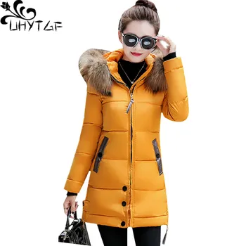 UHYTGF Woman Winter Coats and Jackets Fur collar Hooded Down cotton Jacket for Women M-4XL Plus size Down Slim Warm Outerwear767
UHYTGF Woman Winter Coats and Jackets Fur collar Hooded Down cotton Jacket for Women M-4XL Plus size Down Slim Warm Outerwear767
