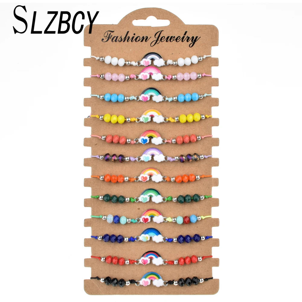 12pcs Cute Colorful Rainbow Bridge Charms Child Bracelets Adjustable Crystal Beads Bracelet for Women Girl Jewelry Birthday Gift
12pcs Cute Colorful Rainbow Bridge Charms Child Bracelets Adjustable Crystal Beads Bracelet for Women Girl Jewelry Birthday Gift