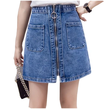 Plus Size 5xl Mini Denim Skirt High Waist A-line For Women 2019 Summer Punk Zipper Pockets Blue Jean Skirt Style Saia Jeans
Plus Size 5xl Mini Denim Skirt High Waist A-line For Women 2019 Summer Punk Zipper Pockets Blue Jean Skirt Style Saia Jeans