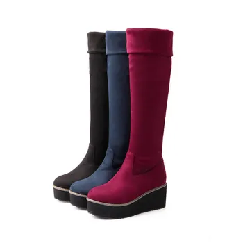 Botas Mujer 2017 Big Size 34-43 Brand Design Patch Color Over The Knee Boots Thick Sole Platform Slim Long Winter Autumn 7352 
Botas Mujer 2017 Big Size 34-43 Brand Design Patch Color Over The Knee Boots Thick Sole Platform Slim Long Winter Autumn 7352