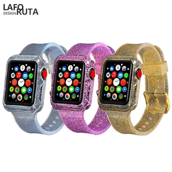 Silicone Strap for Apple Watch Band with Case iWatch Waterproof Belt Glitter Women Bracelet 38mm 42mm 40mm 44mm Series 4 3 2 1
Silicone Strap for Apple Watch Band with Case iWatch Waterproof Belt Glitter Women Bracelet 38mm 42mm 40mm 44mm Series 4 3 2 1