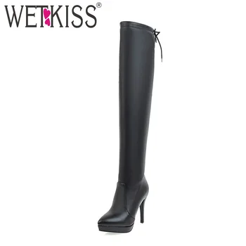 WETKISS 2020 Sexy Ladies Over the Knee Boots Women High Heels Shoes Winter Pointed toe Thigh High Female Footwear Lace up 32-43
WETKISS 2020 Sexy Ladies Over the Knee Boots Women High Heels Shoes Winter Pointed toe Thigh High Female Footwear Lace up 32-43