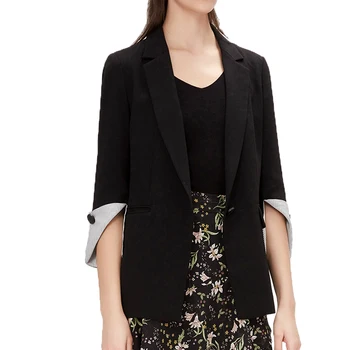 Summer coat women 2019 casual splice blazer feminino stripe womens clothing black blazer women 
Summer coat women 2019 casual splice blazer feminino stripe womens clothing black blazer women