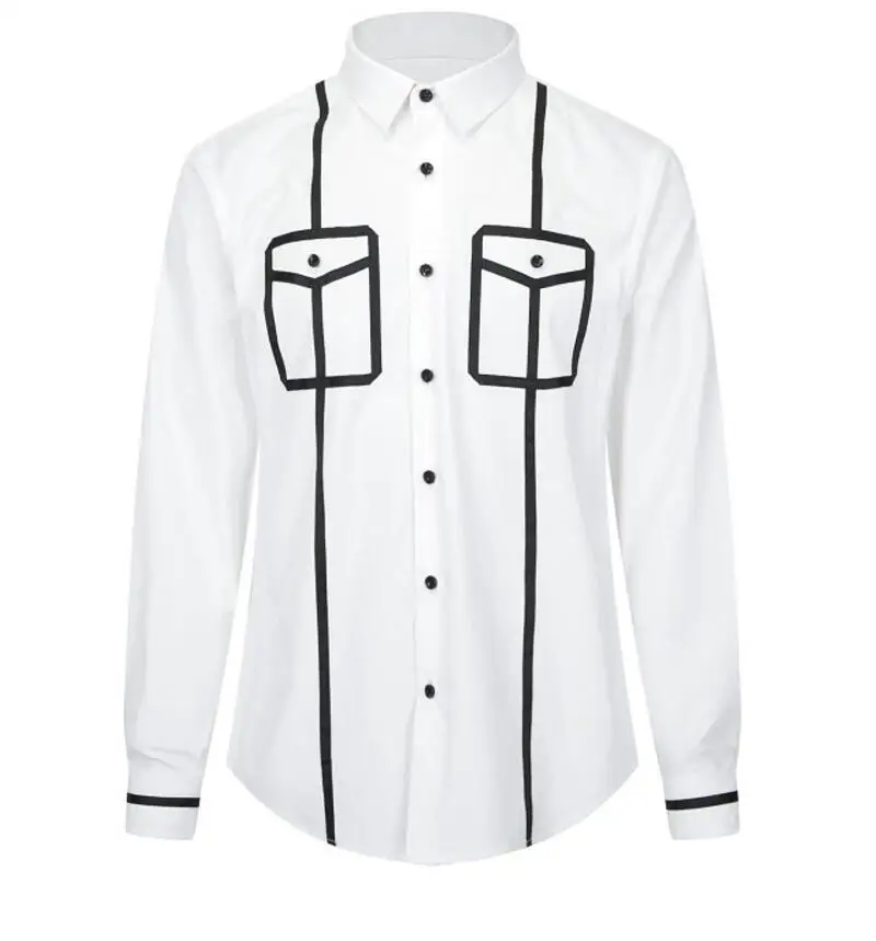 XS-5XL Новый 2018 Мужская мода GD стилист оригинальный дизайн белые декоративные полосы рубашка размера плюс костюмы
XS-5XL Новый 2018 Мужская мода GD стилист оригинальный дизайн белые декоративные полосы рубашка размера плюс костюмы
