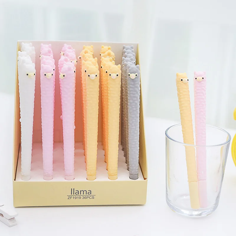 36pcs/pack black ink cute cartoon alpaca creative animal Llama gel pen unisex Rollerball pen sign pen school stationery
36pcs/pack black ink cute cartoon alpaca creative animal Llama gel pen unisex Rollerball pen sign pen school stationery