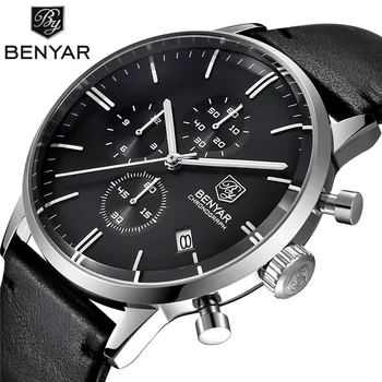 BENYAR Fashion Luxury 2720K Brand Mens Leather Watch Business Quartz Watch Stainless Steel Waterproof Watches erkek kol saati
BENYAR Fashion Luxury 2720K Brand Mens Leather Watch Business Quartz Watch Stainless Steel Waterproof Watches erkek kol saati