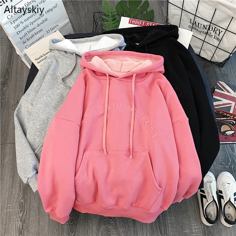 Hoodies Women Kawaii Korean Style Daily Simple Sweet Cute Lovely Soft Warm Pocket All-match High-quality 2019 New Womens Female
Hoodies Women Kawaii Korean Style Daily Simple Sweet Cute Lovely Soft Warm Pocket All-match High-quality 2019 New Womens Female