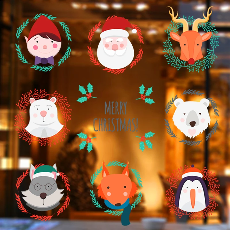 New Year Gift Santa Claus Elk Bear Fox Penguin Wall Stickers For Kids Rooms Cartoon Animal Wall Decal Art Merry Christmas Poster
New Year Gift Santa Claus Elk Bear Fox Penguin Wall Stickers For Kids Rooms Cartoon Animal Wall Decal Art Merry Christmas Poster