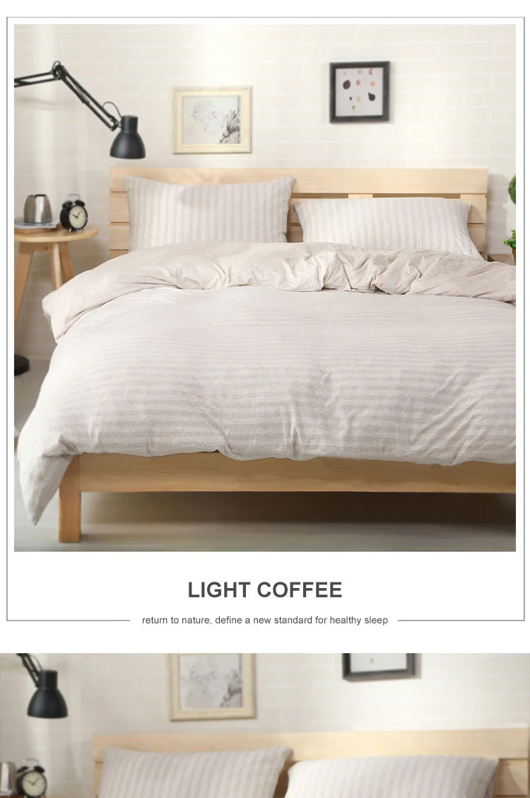 100 Cotton Striped Bedding Set Full Twin Queen King Size Soft