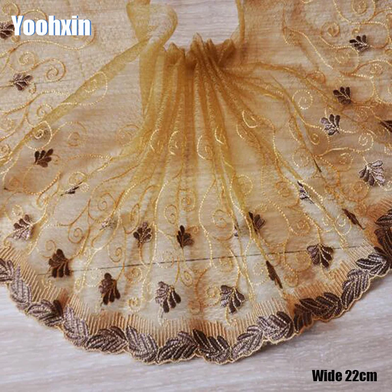 22cm Wide HOT Cotton Embroidery yellow flower lace fabric dubai sewing DIY trim fringe tulle applique Ribbon collar dress decor
22cm Wide HOT Cotton Embroidery yellow flower lace fabric dubai sewing DIY trim fringe tulle applique Ribbon collar dress decor