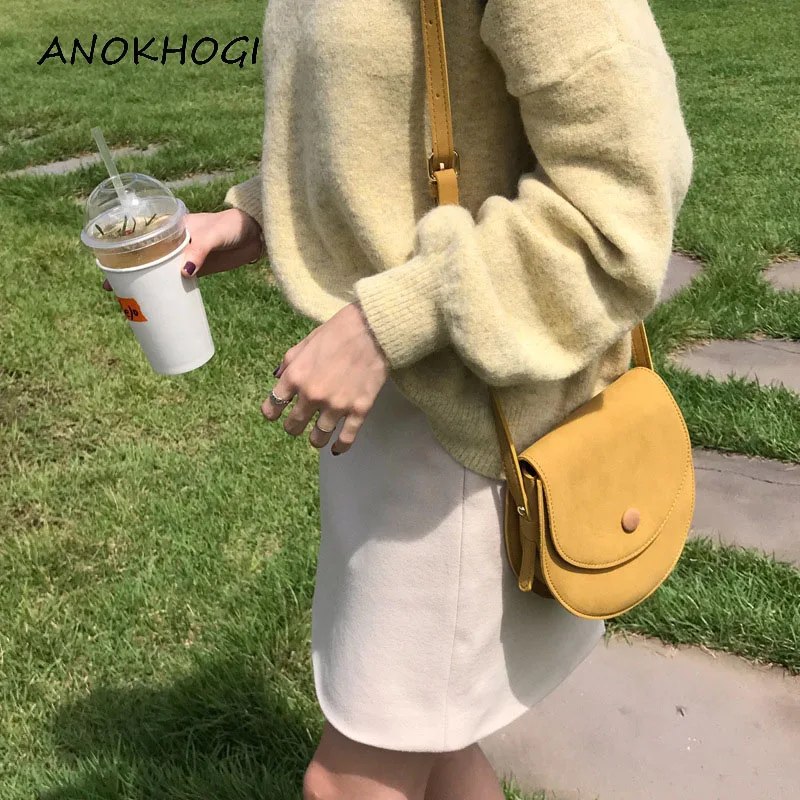 Верблюд Цвет круг Форма Для женщин Сумы простой Crossbody приколы PU Качество Малый