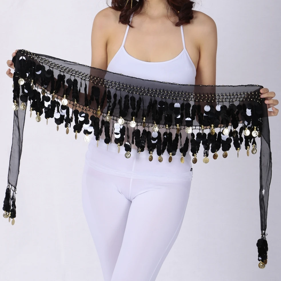 Women Chiffon Belly Dance Hip Scarf Dance Shows Zumba Class Sequin Beads Coin Belly Dance Wrap Belt
Women Chiffon Belly Dance Hip Scarf Dance Shows Zumba Class Sequin Beads Coin Belly Dance Wrap Belt