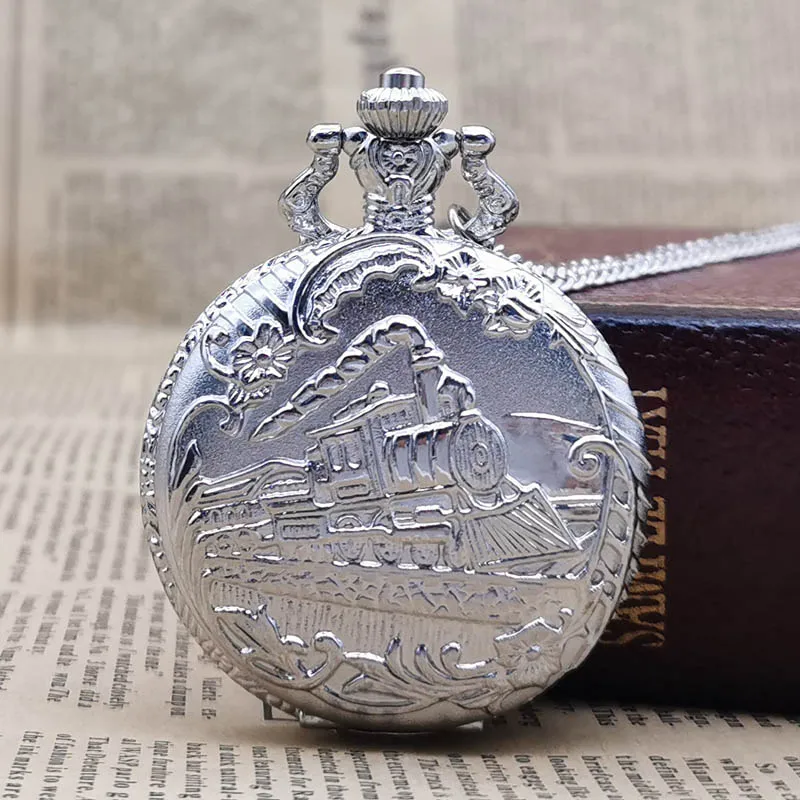 Best Silver Tone Skeleton Railway Running Train Quartz Pocket Watches Locomotive Chain Watches Women Men CF1069
Best Silver Tone Skeleton Railway Running Train Quartz Pocket Watches Locomotive Chain Watches Women Men CF1069