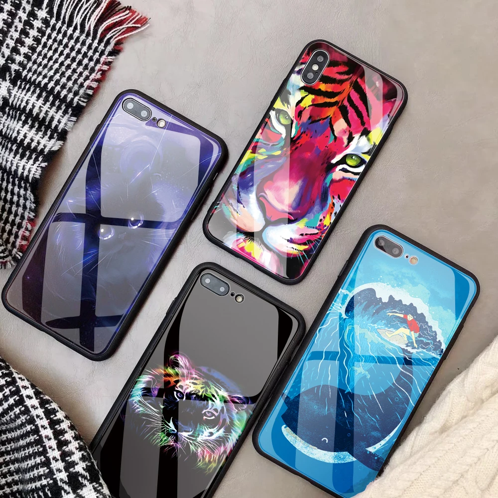 Customized Tempered Glass Phone Case for iPhone 7 6 X 6S Plus capa case Lion Tiger cat DIY Phone Cover for iPhone 8 XS MAX XR
Customized Tempered Glass Phone Case for iPhone 7 6 X 6S Plus capa case Lion Tiger cat DIY Phone Cover for iPhone 8 XS MAX XR
