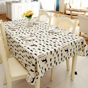 Customizable Linen Cotton Modern Simplicity Tablecloth Christmas Pine Tree deer Printed table cloth Wedding Washable Table Cover 
Customizable Linen Cotton Modern Simplicity Tablecloth Christmas Pine Tree deer Printed table cloth Wedding Washable Table Cover