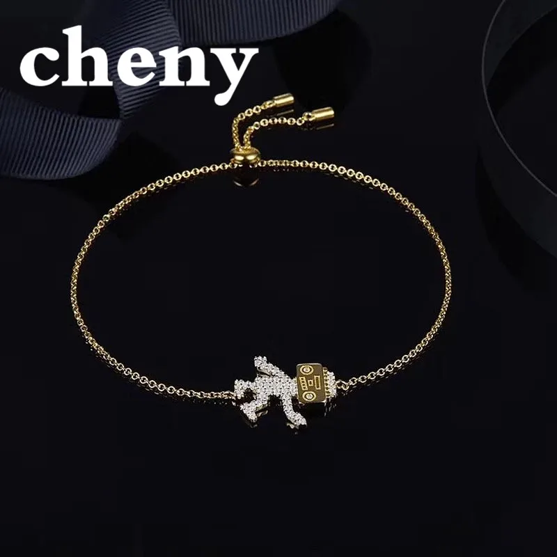 cheny fit apm novel design luxury bracelets s925 sterling silver dancing robot shape gold color trendy cuff decoration for women
cheny fit apm novel design luxury bracelets s925 sterling silver dancing robot shape gold color trendy cuff decoration for women