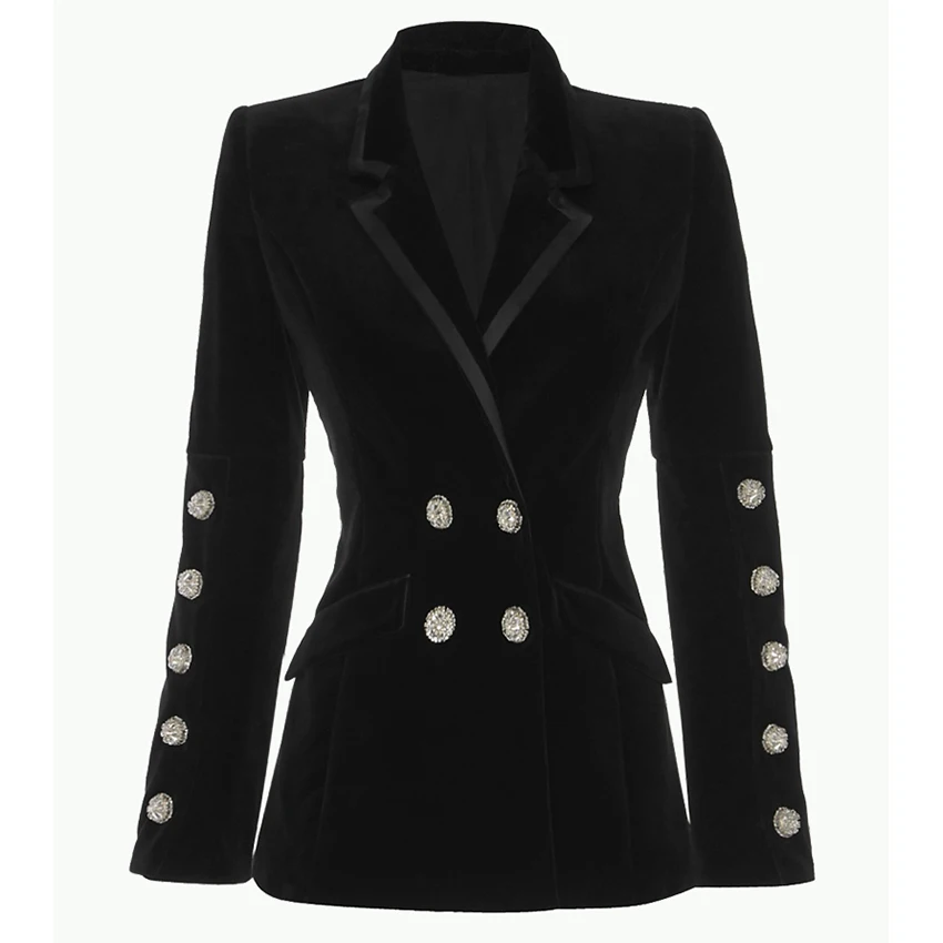 HIGH STREET New Fashion 2019 Designer Blazer Jacket Women's Crystal Diamonds Buttons Velvet Blazer Outer Wear
HIGH STREET New Fashion 2019 Designer Blazer Jacket Women's Crystal Diamonds Buttons Velvet Blazer Outer Wear