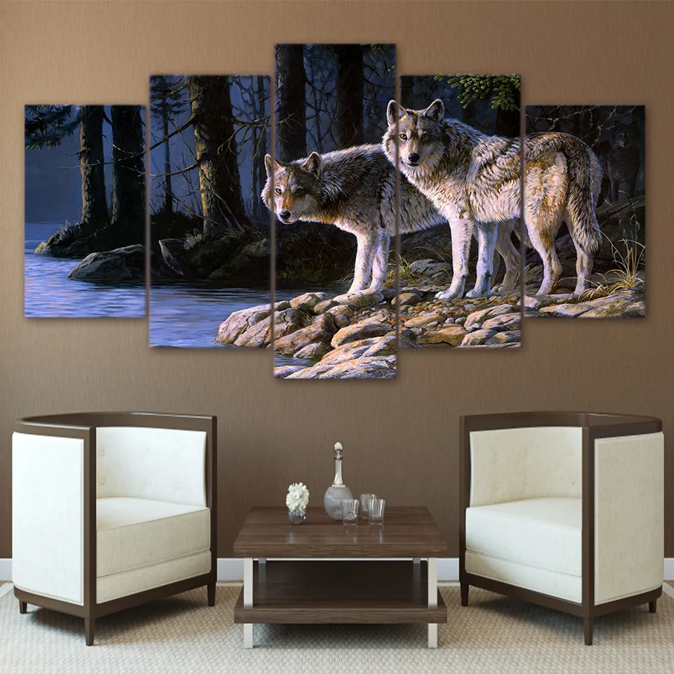 Canvas HD Prints Pictures Wall Art Framework 5 Pieces Wild Animal Two Wolves Paintings For Living Room Forest Posters Home Decor
Canvas HD Prints Pictures Wall Art Framework 5 Pieces Wild Animal Two Wolves Paintings For Living Room Forest Posters Home Decor