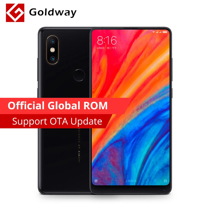 

Original Xiaomi Mi Mix 2S 8GB RAM 256GB ROM Snapdragon 845 5.99" Full Screen AI Dual 12.0MP PD Camera 7.5W Qi Wireless charging