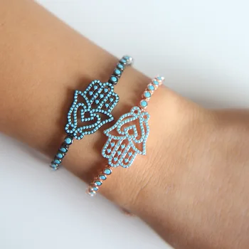 Jewelry factory For Copper fashion Micro Pave turquoses Hamsa Hand Connector tennis Bracelet For Women Wholesale
Jewelry factory For Copper fashion Micro Pave turquoses Hamsa Hand Connector tennis Bracelet For Women Wholesale