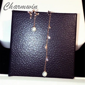 Charmwin New Asymmetric Stars Dangle Earrings For Women Fashion Jewelry Simulated Pearl Zircon Chain Earrings PE1316
Charmwin New Asymmetric Stars Dangle Earrings For Women Fashion Jewelry Simulated Pearl Zircon Chain Earrings PE1316