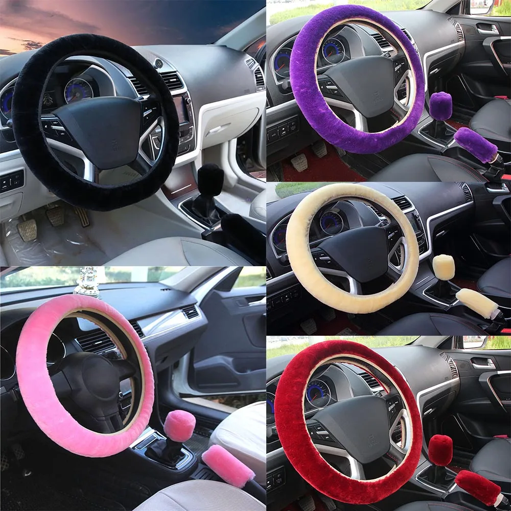 New 3pcs/set Winter Faux Wool Car Steering Wheel Cover for women Car seat Cover Fuzzy Car Interior Accessories Car styling
New 3pcs/set Winter Faux Wool Car Steering Wheel Cover for women Car seat Cover Fuzzy Car Interior Accessories Car styling