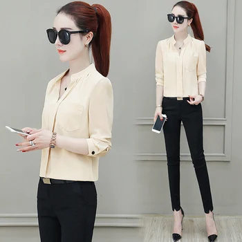 Shirt women's sets spring summer 2019 new chiffon shirt + belt trousers casual two-piece set l28
Shirt women's sets spring summer 2019 new chiffon shirt + belt trousers casual two-piece set l28