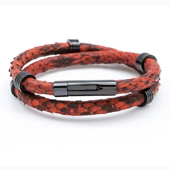 High End Natural Python Leather Bracelet with 316L Stainless Steel Snake Leahter Bracelet BangleFit Brand Watch Jewelry Bracelet
High End Natural Python Leather Bracelet with 316L Stainless Steel Snake Leahter Bracelet BangleFit Brand Watch Jewelry Bracelet