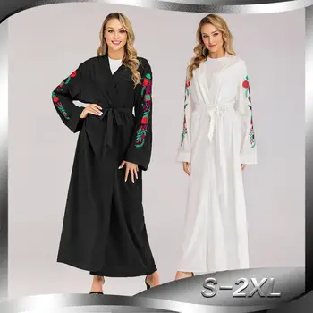 2019 Fashion Women Muslim Abaya Dress Patchwork black White Embroidery Flower Long Islamic Dress Kimono Jilbab Femme Musulman
2019 Fashion Women Muslim Abaya Dress Patchwork black White Embroidery Flower Long Islamic Dress Kimono Jilbab Femme Musulman