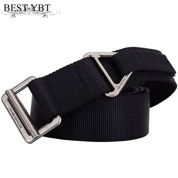 

Best YBT Unisex Belt Nylon Alloy Smoother buckle Women Belt forces training Cowboy Outdoor Sports High Quality Men Belt